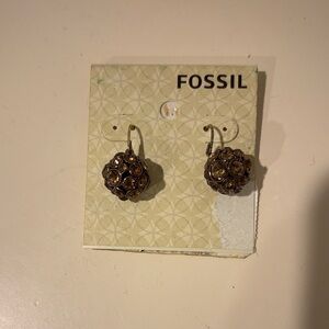 Fossil Brown Crystal Earrings
